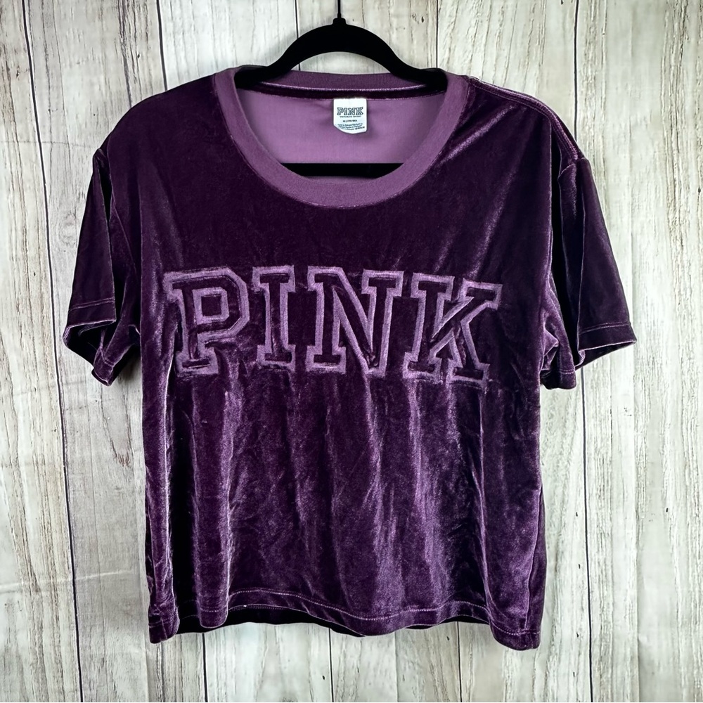 PINK Victoria's Secret Velvet Velour Women's Top - Purple/Plum